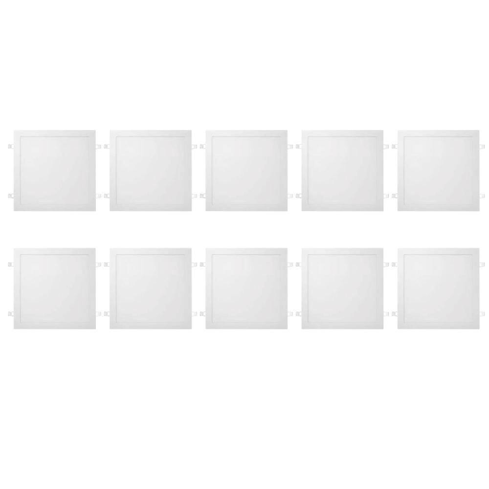Kit 10 Painéis Led Embutir 24W Luz Branca Fortled