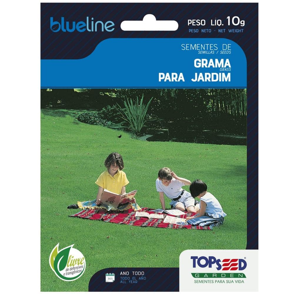 Sementes de Grama para Jardim (Folha Fina) Blueline TOPSEED