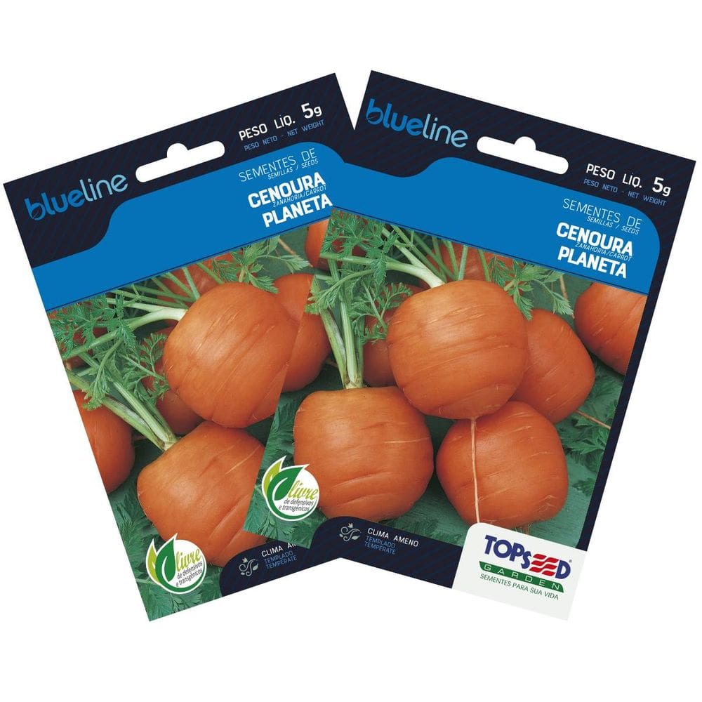 2X Sementes de Cenoura Planeta (Bolinha) Blueline TOPSEED