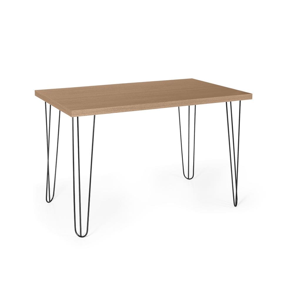 Mesa de Jantar Retangular 6 Lugares 140x75 Base de Ferro Hairpin Jade - Straub Web