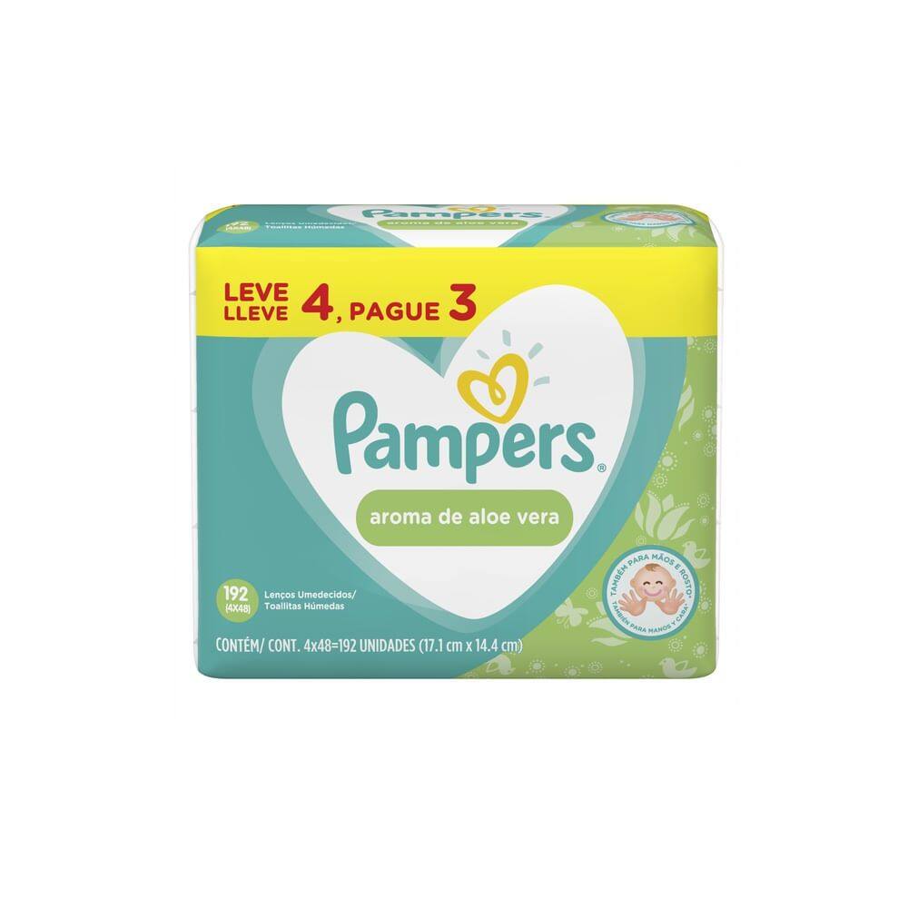 Lencos Umed.Pampers Leve 4 Pague 3 192Un