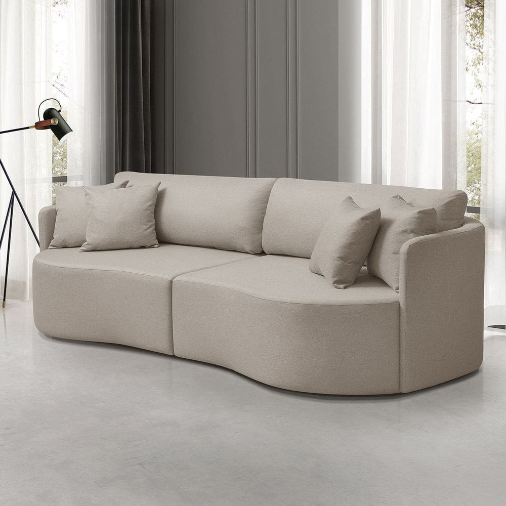 Sofá 3 Lugares 222cm Dakota Moderno Bege