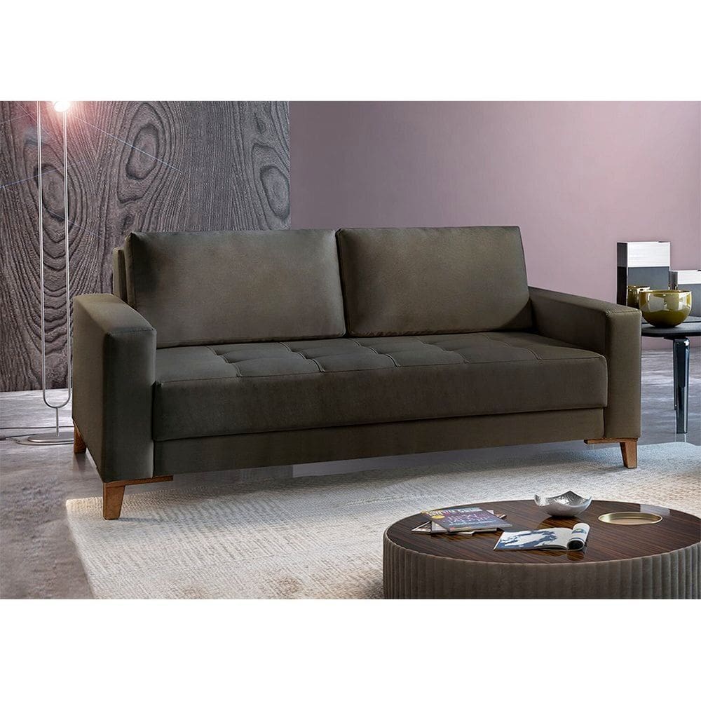 Sofá Fixo 3 Lugares Luxo 180 cm Orion Cinza