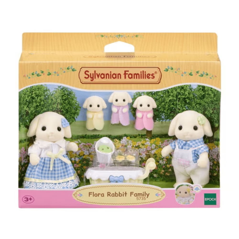 Bonecos Sylvanian Families - Familia dos Coelhos Floral EPOCH MAGIA
