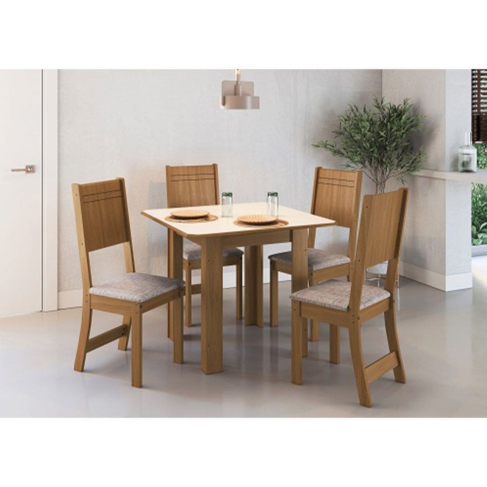 Conjunto de Mesa com 4 Cadeiras Lisboa Indekes
