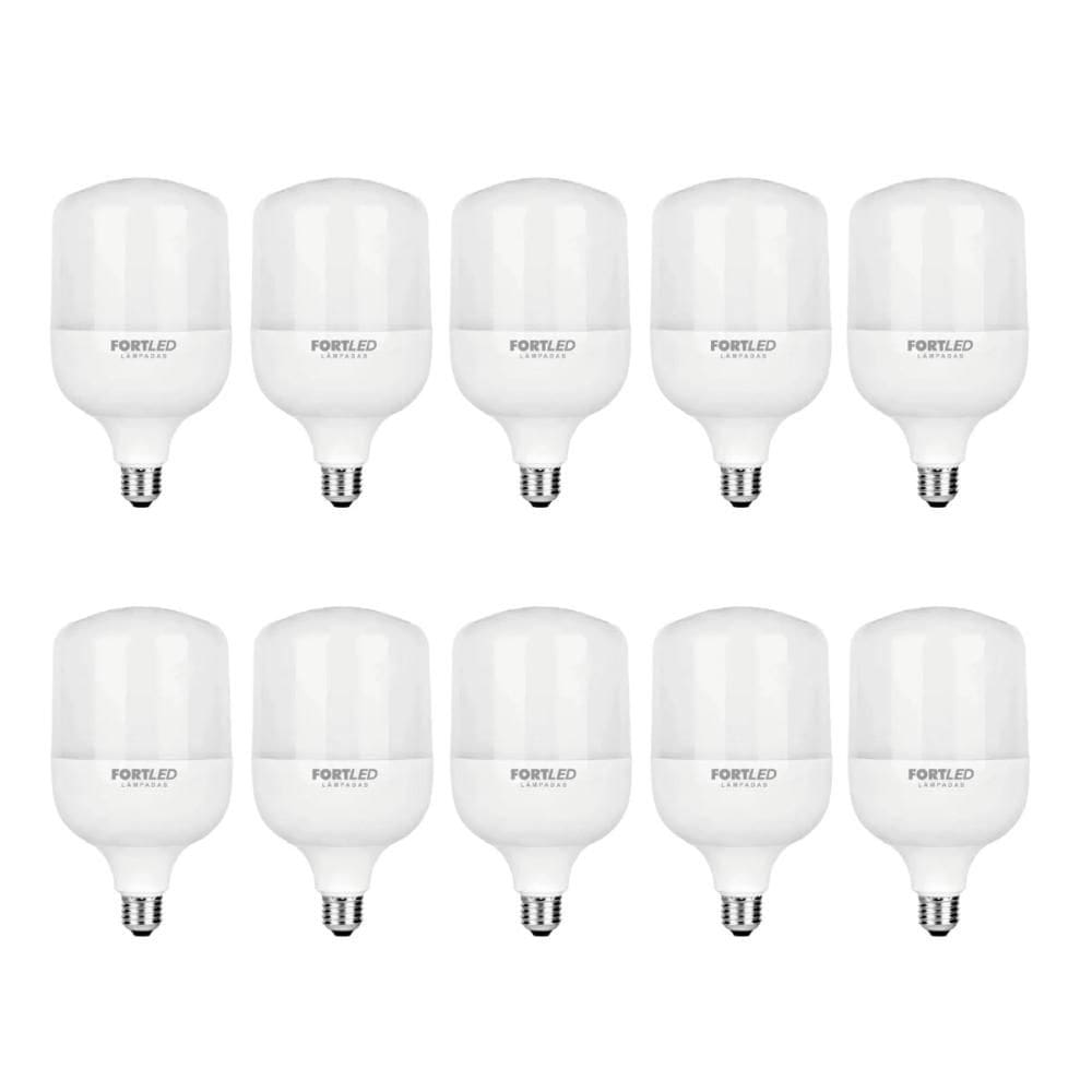 Kit 10 Lâmpadas Led Branca 30W 6500K Bulbo T Fortled