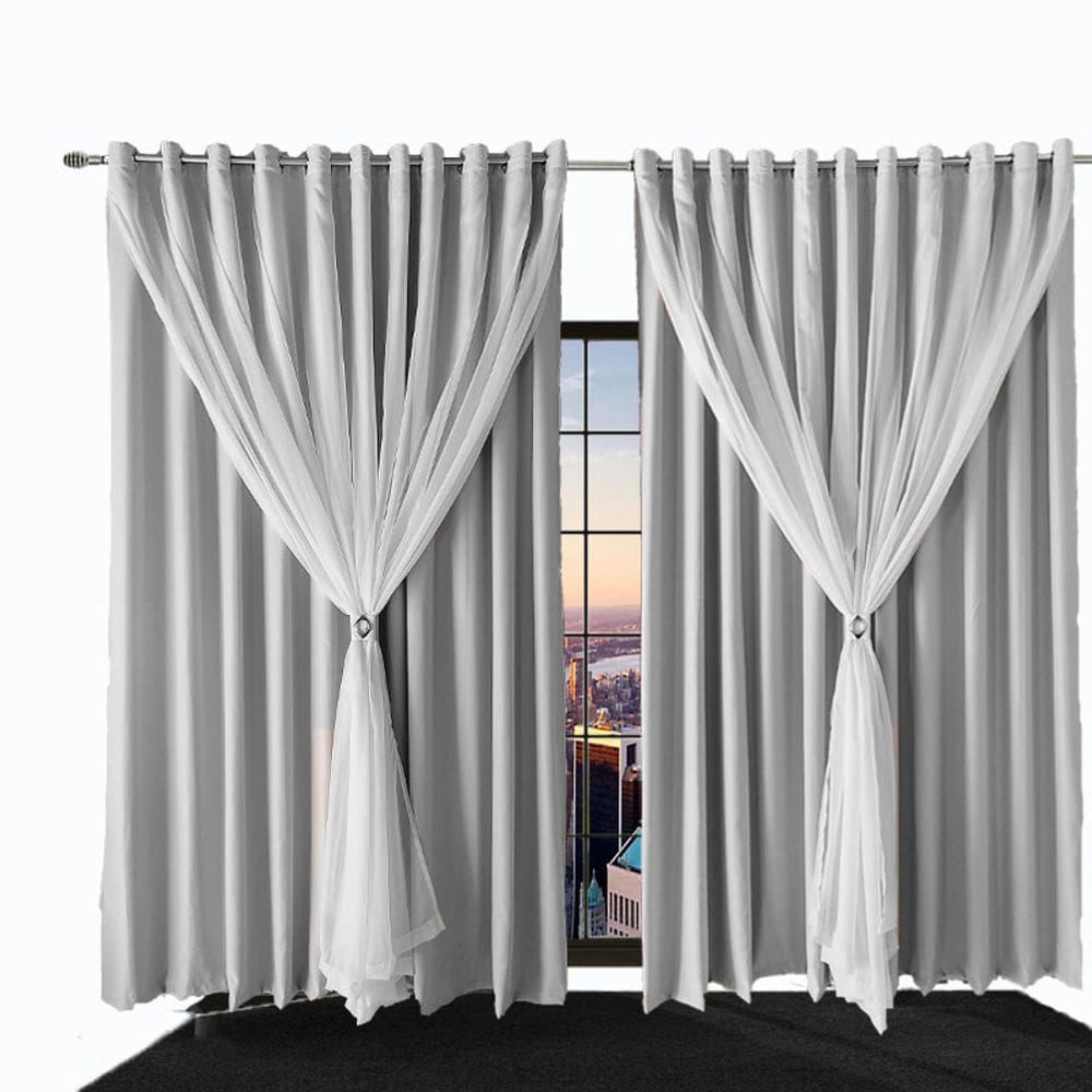 cortina para quarto e sala blecaute Ana 4,00 x 2,30 cinza
