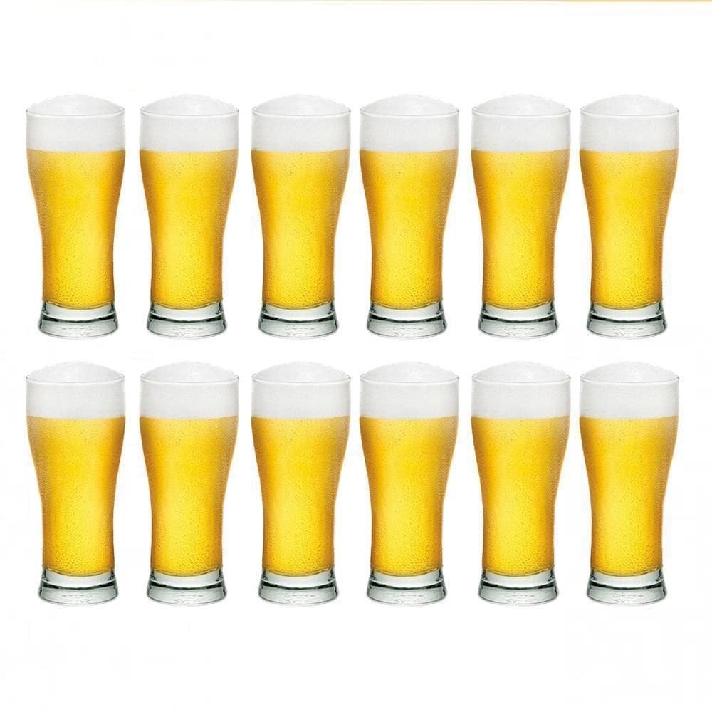 Conjunto 12 Copos Vidro Cerveja Pilsen Chopp Tulipa 200Ml