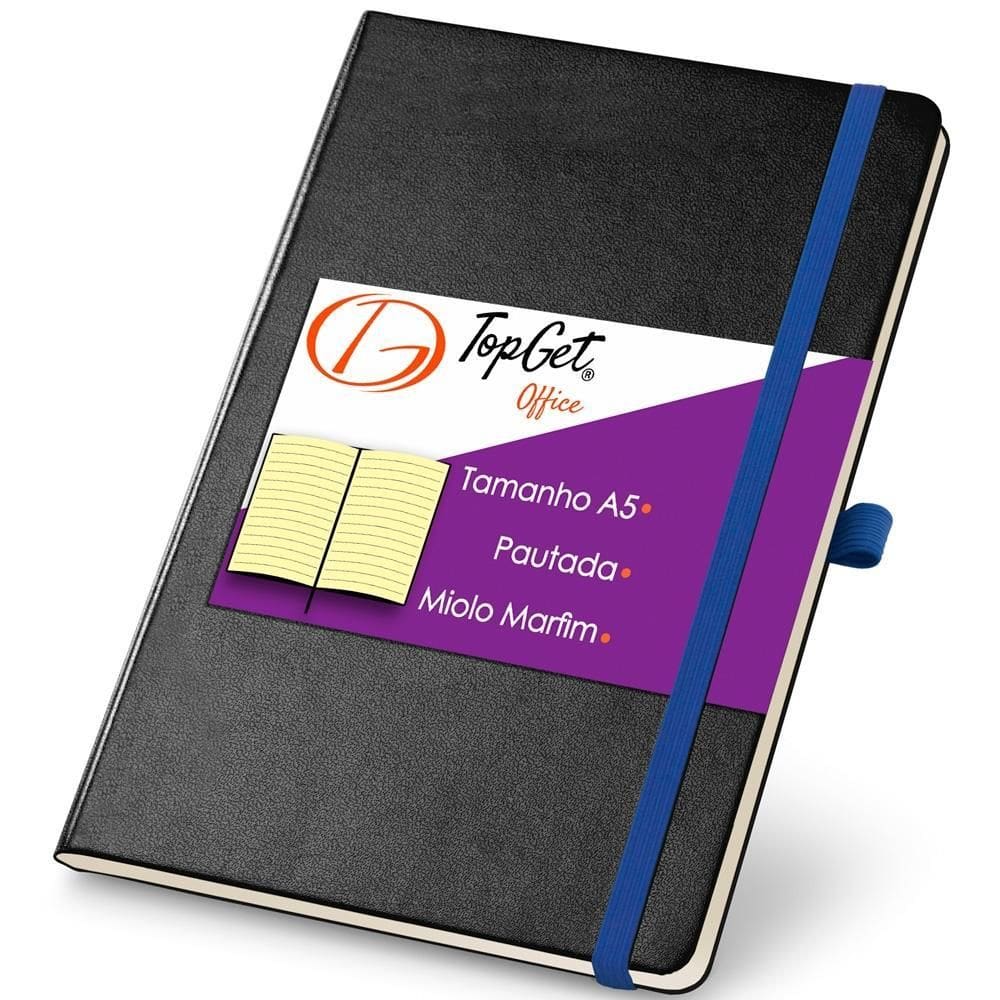 Caderneta 13,7X21Cm 80Fls Pautada Soul Topget - Preto E Azul