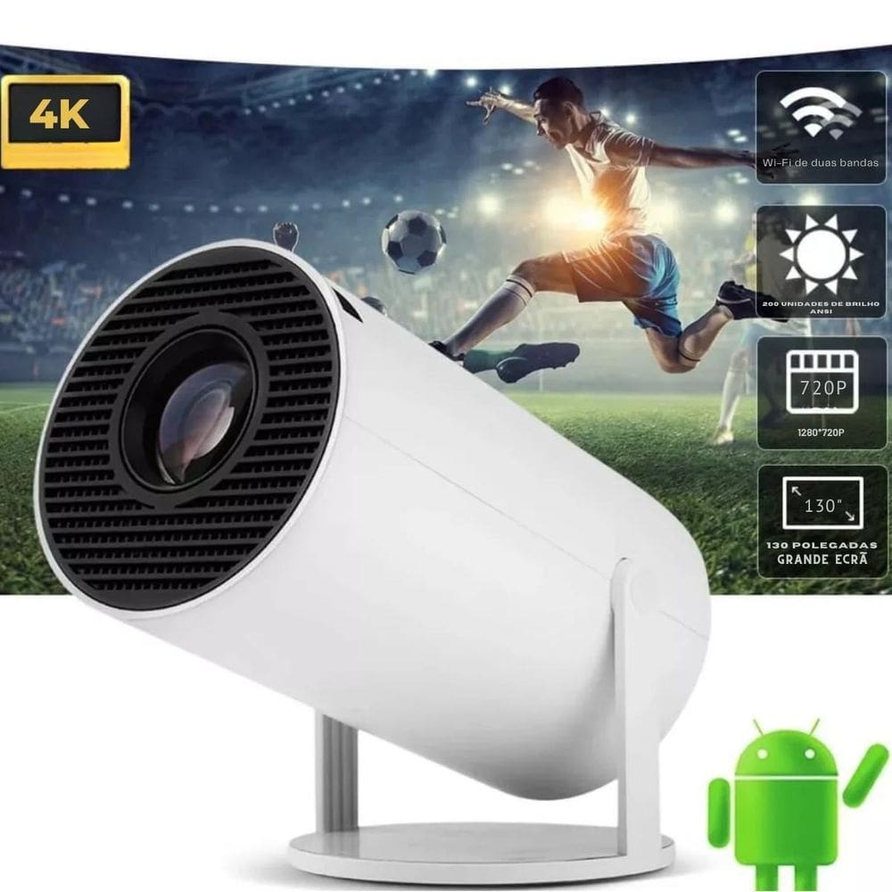 Cinema 4K Portátil Led Hdmi Usb Multimídia Espelhamento Tv