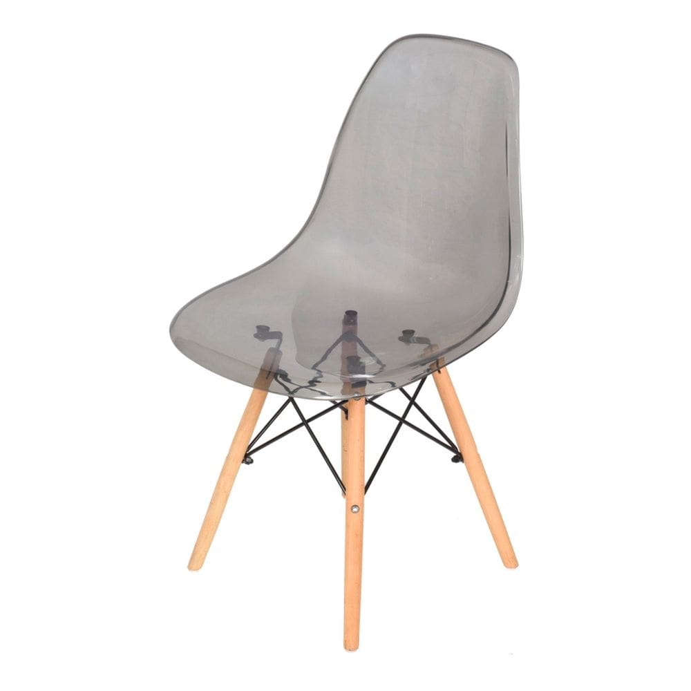 Cadeira  Base de Madeira Eames Cinza
