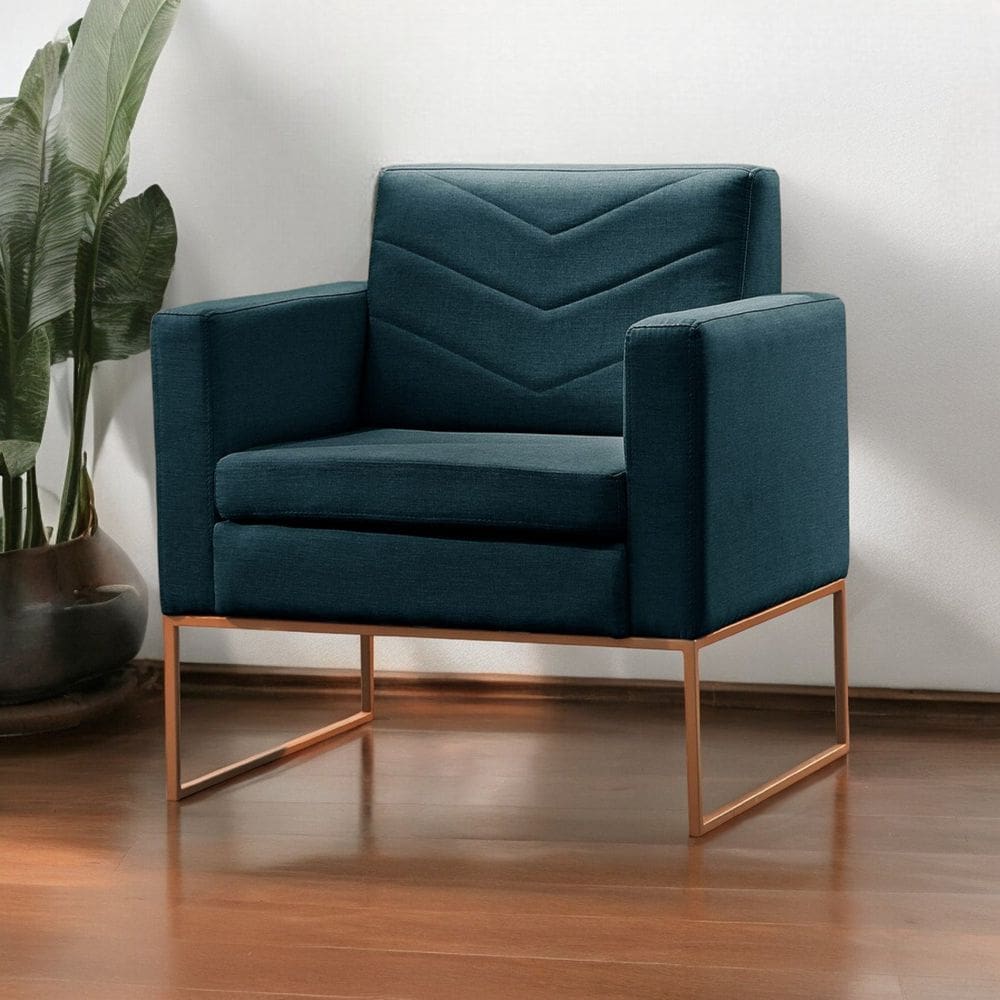 Poltrona para Sala de Estar Base Apolo Luxo Azul