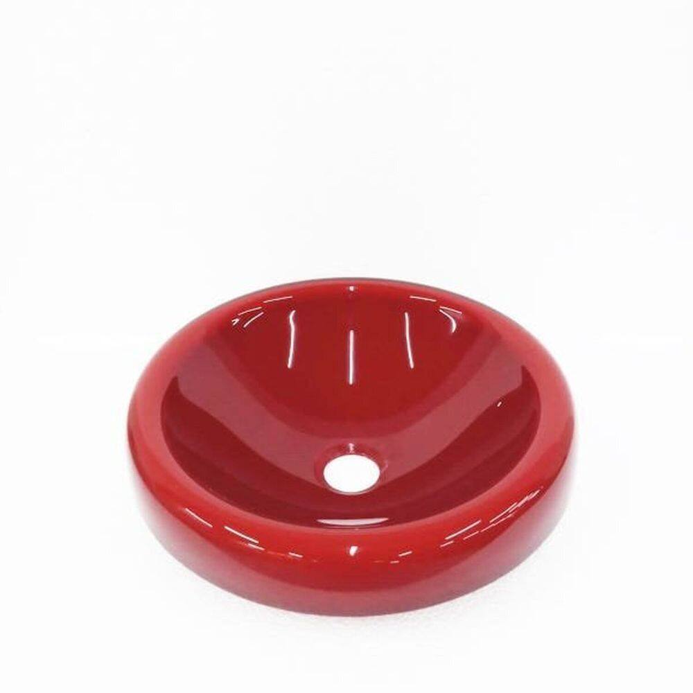 Cuba De Vidro Chapeu 42x42x12cm Vermelho Cereja