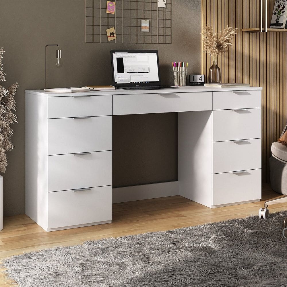 Escrivaninha 9 Gavetas 8502 Branco