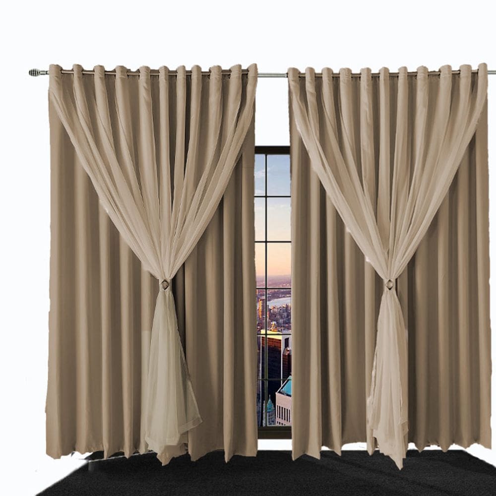 cortina para quarto e sala blecaute Ana 7,00 x 2,60 marrom