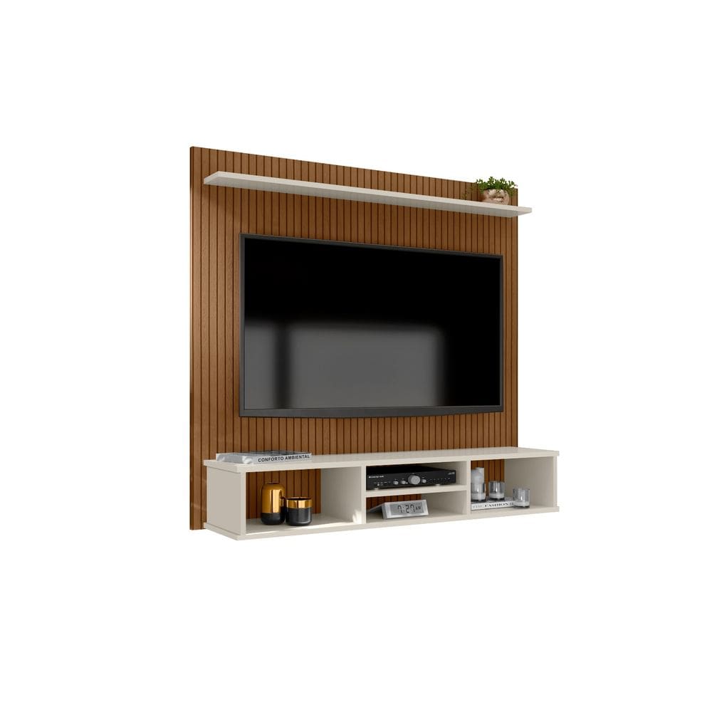 Painel Suspenso Home TV Até 50 Polegadas Ripado 3D Everest