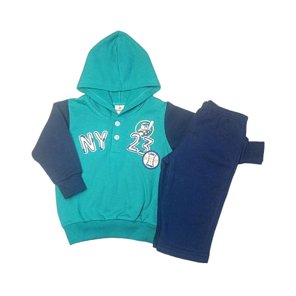 Conjunto Moletom Bebê Menino Verde Tamanho M - Brandili