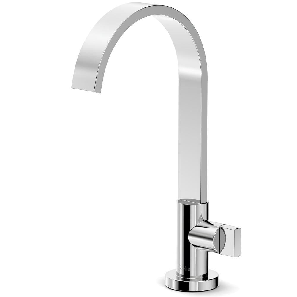 Torneida de Mesa para Banheiro Bica Alta Flow Cromado Celite