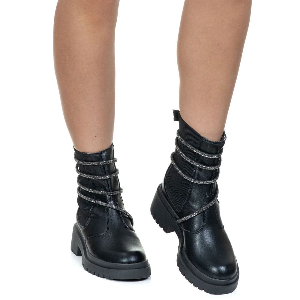 Bota Feminina Tratorada Coturno Chelsea Estilo Shoes