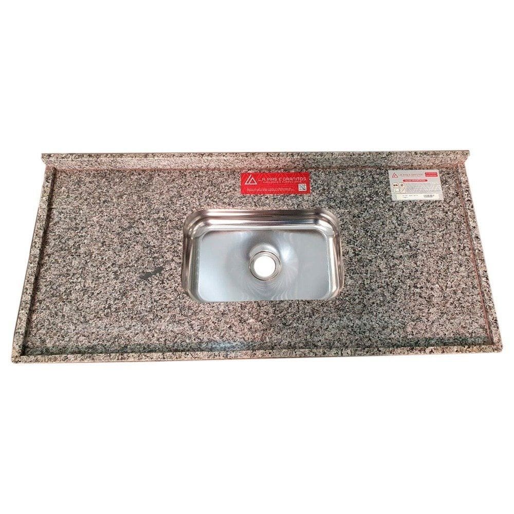 Pia de Cozinha Granito 120 cm Itabira Standard Cuba simples Ocre Itabira