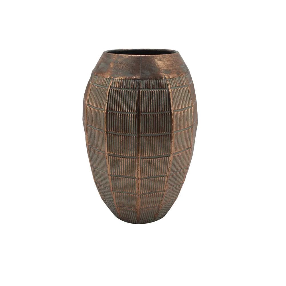 Vaso Decorativo de Chão Rústico Metal Bronze 43cm CR0174 BTC