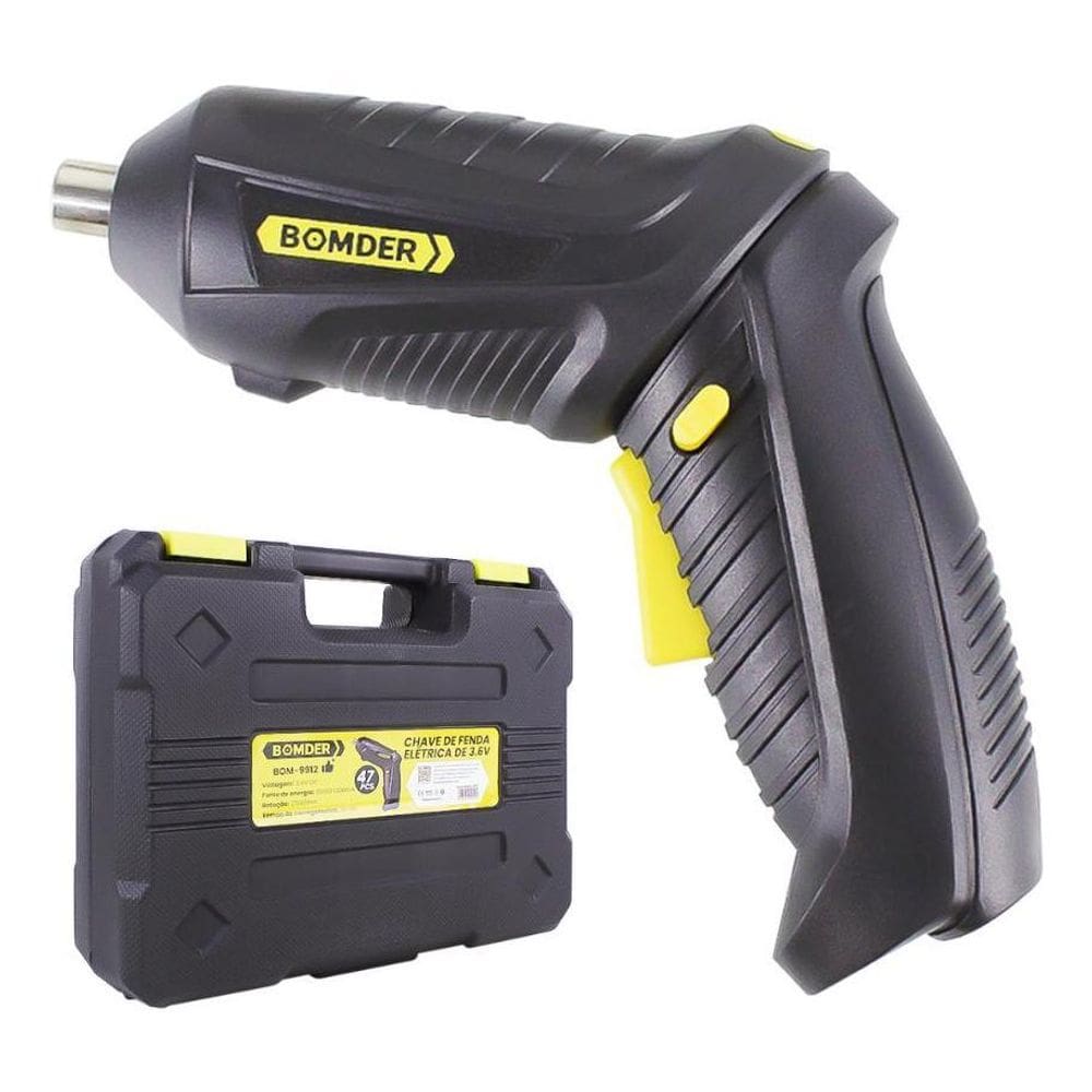 Chave Fenda Elétrica 47 Pçs Bateria Recarregável S/Fio 3.6V