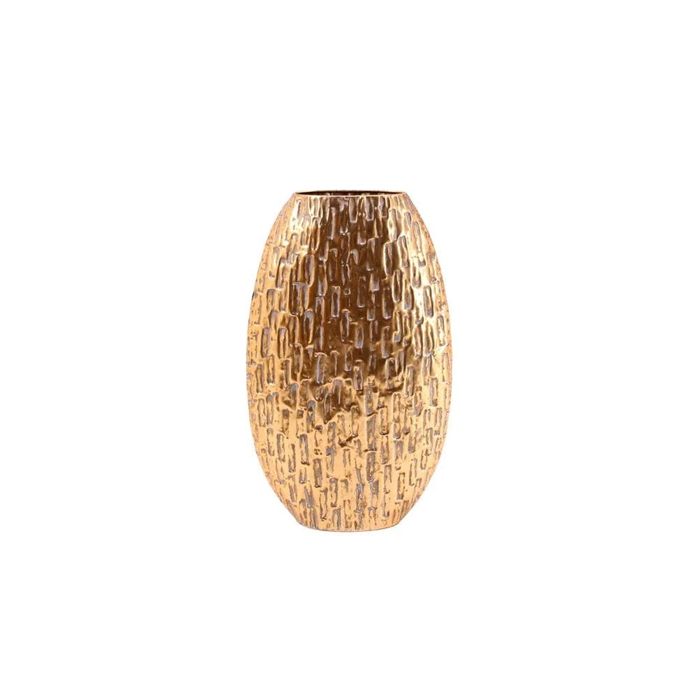 Vaso Decorativo de Chão Rústico Metal Dourado 50cm CR0168 BTC