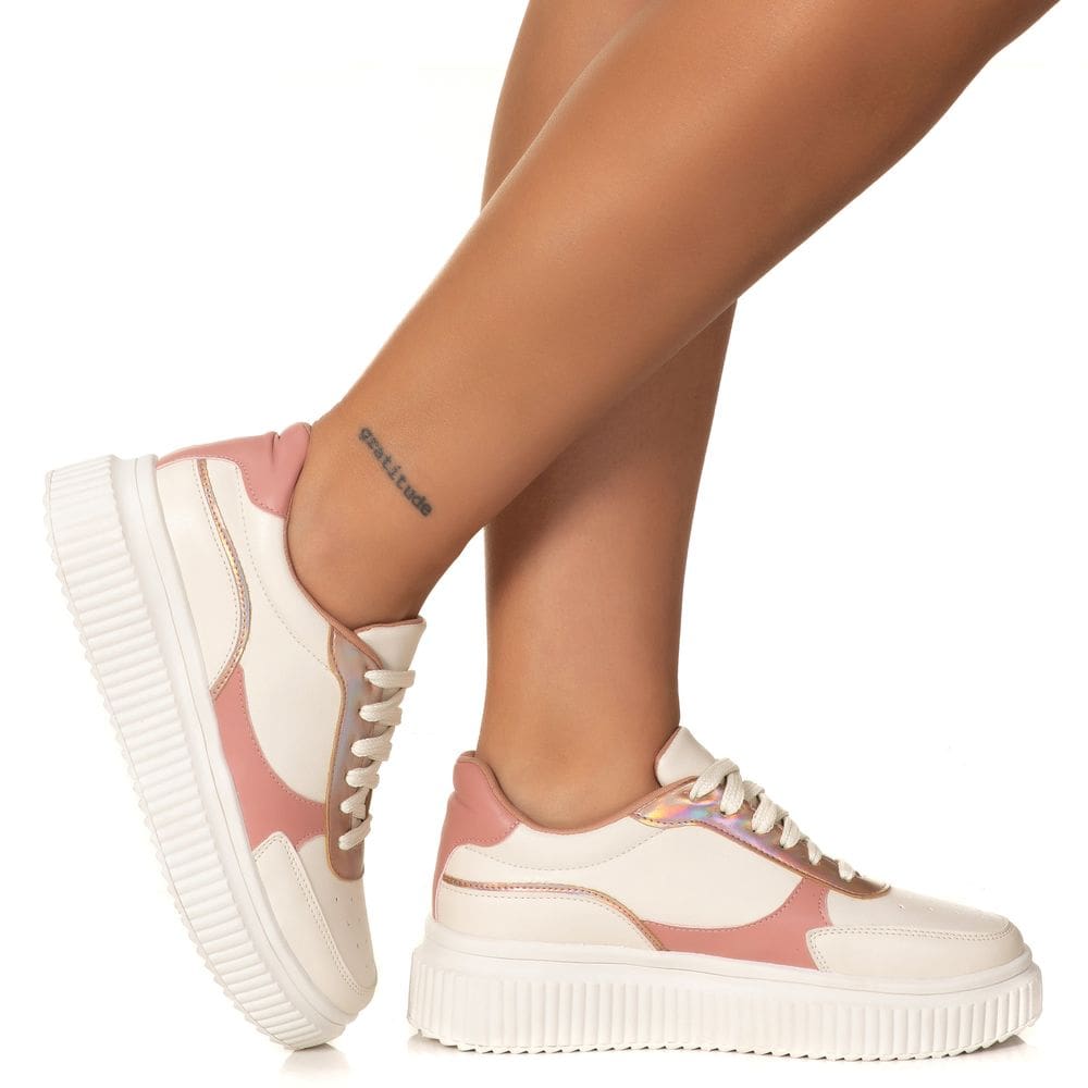 Tenis Creper Feminino Casual Rose Estilo Shoes