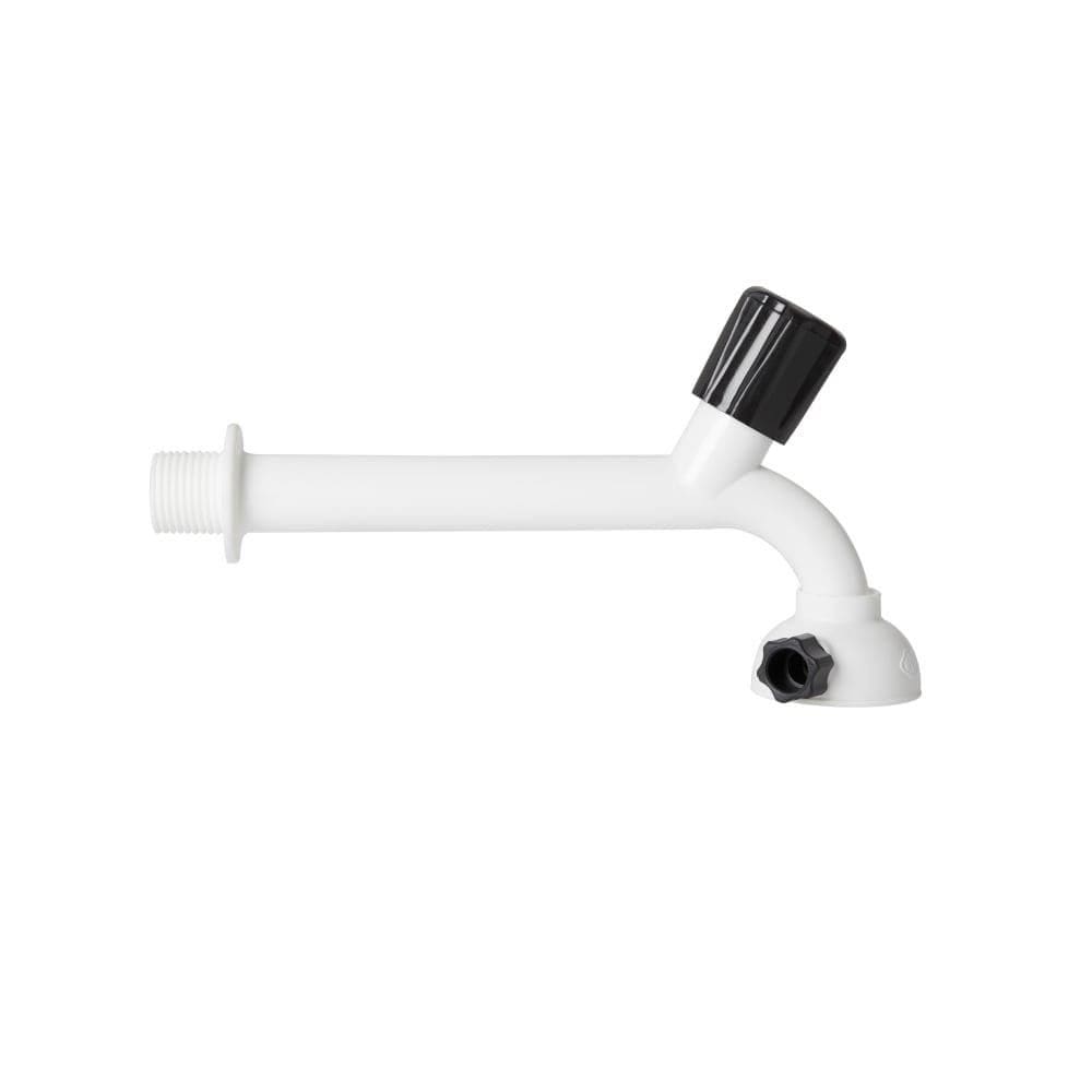 Torneira Cozinha Reboucas 15cm 1/2-3/4 Branca com Chuveiro/Jato
