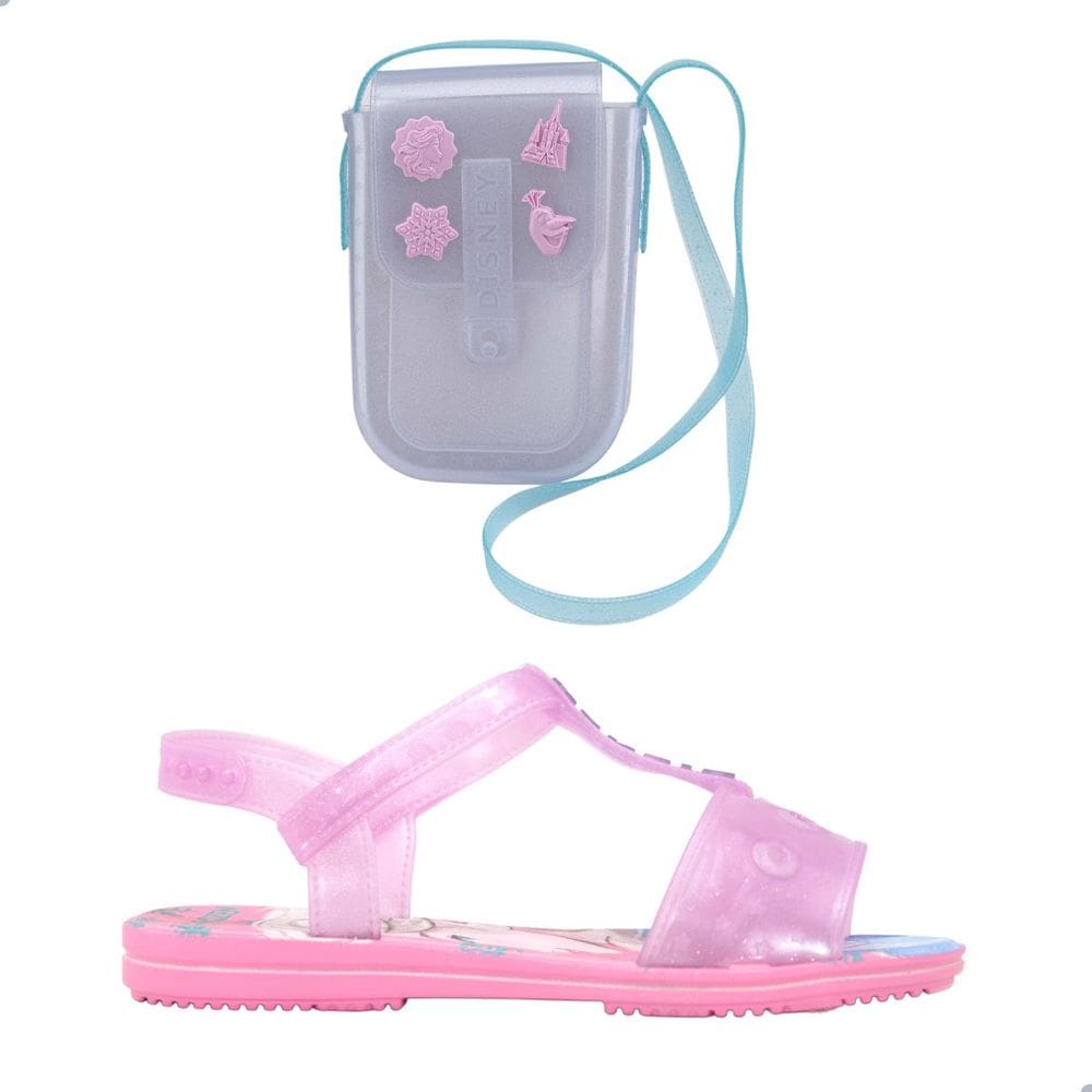 Sandália Grendene Kids Disney Fashion Bag Rosa Glitter