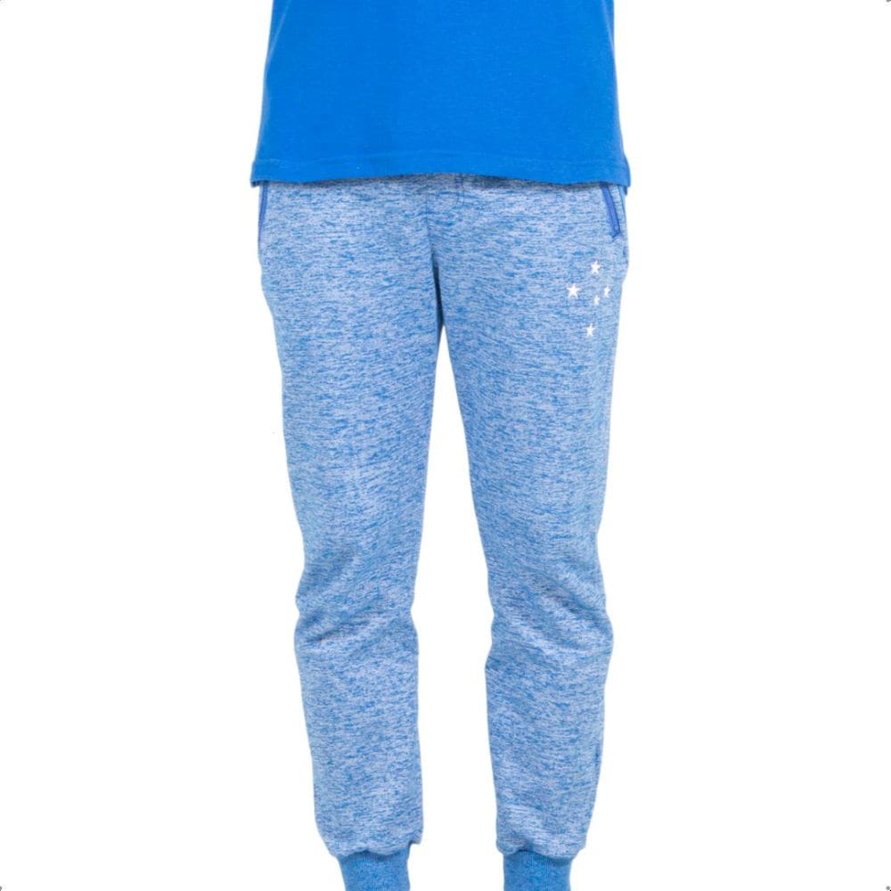 Calça Moletom Cruzeiro Masculina Mescla Azul Oficial