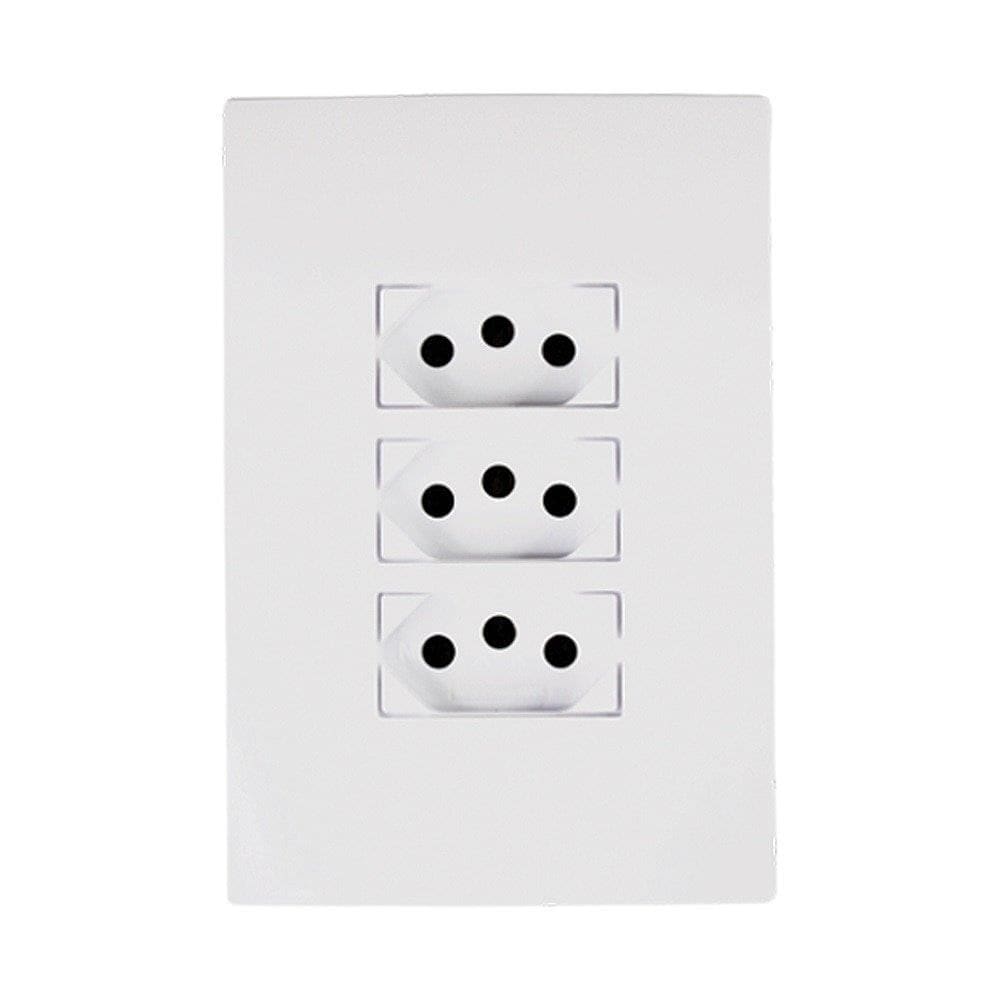Tomada Ilumi I9 Monobloco Tripla 2P+T 20A 250V com Placa