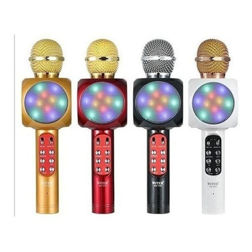 Microfone Sem Fio Bluetooth Karaokê Led Lelong Le-915