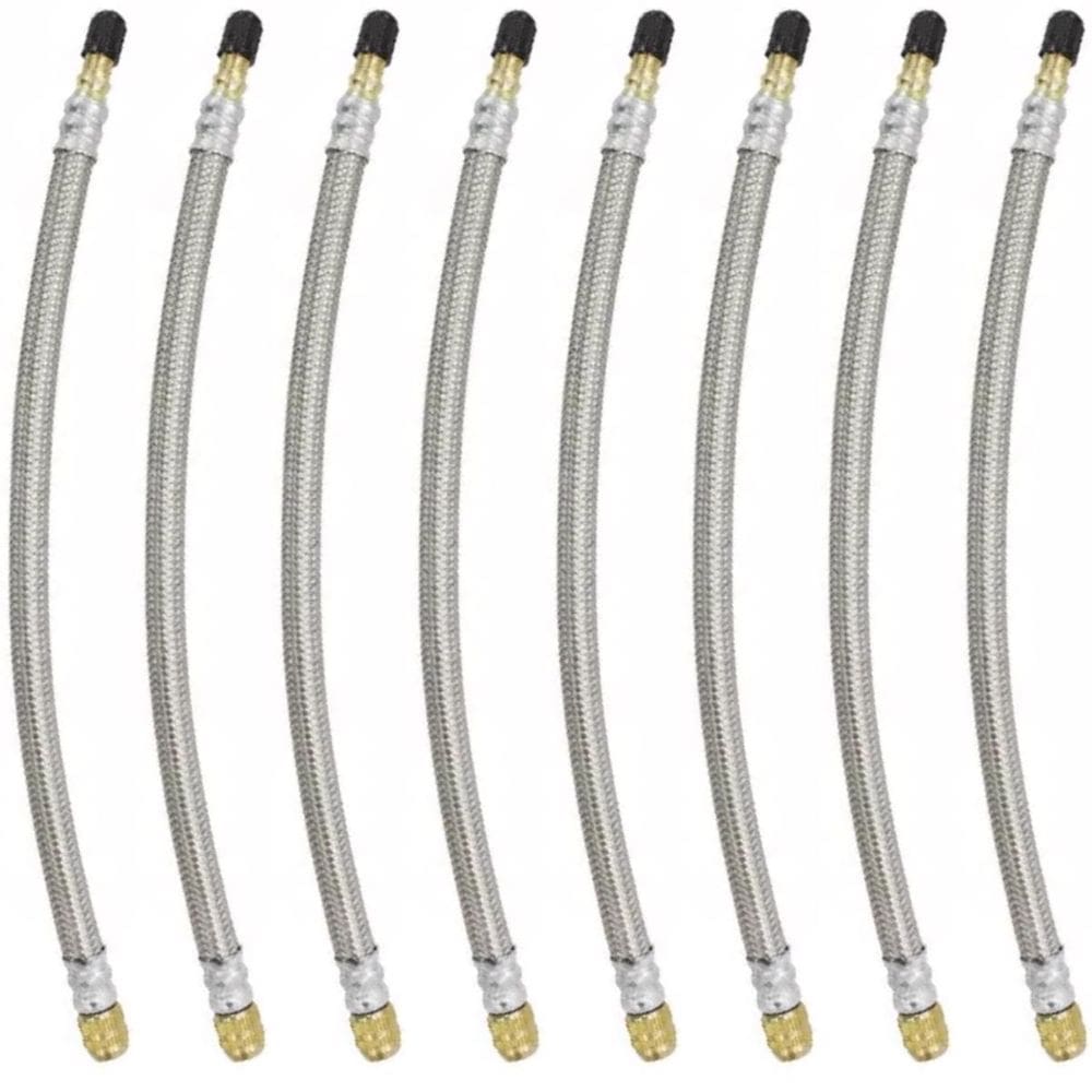 8 Prolongador Extensão Flexível Malha de Aço 270mm Bico De Roda
