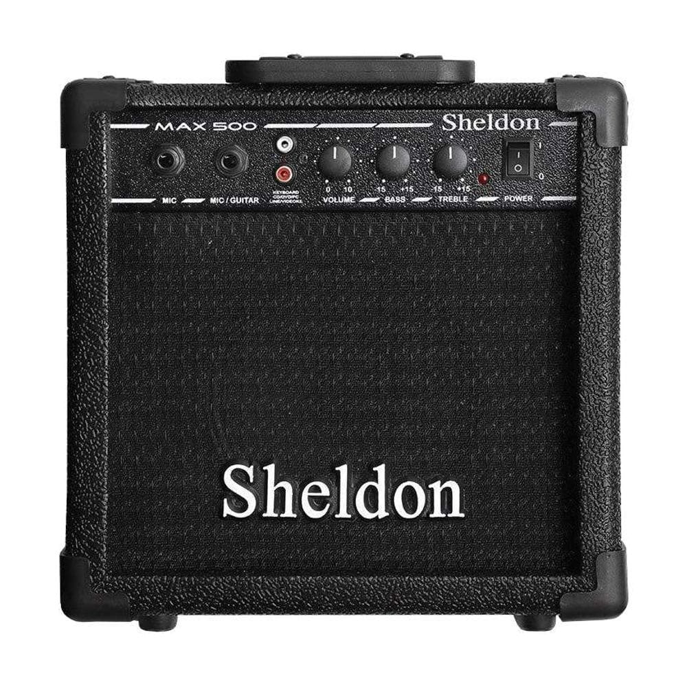 Amplificador Guitarra Violão Multiuso Sheldon MAX500 15W Preto