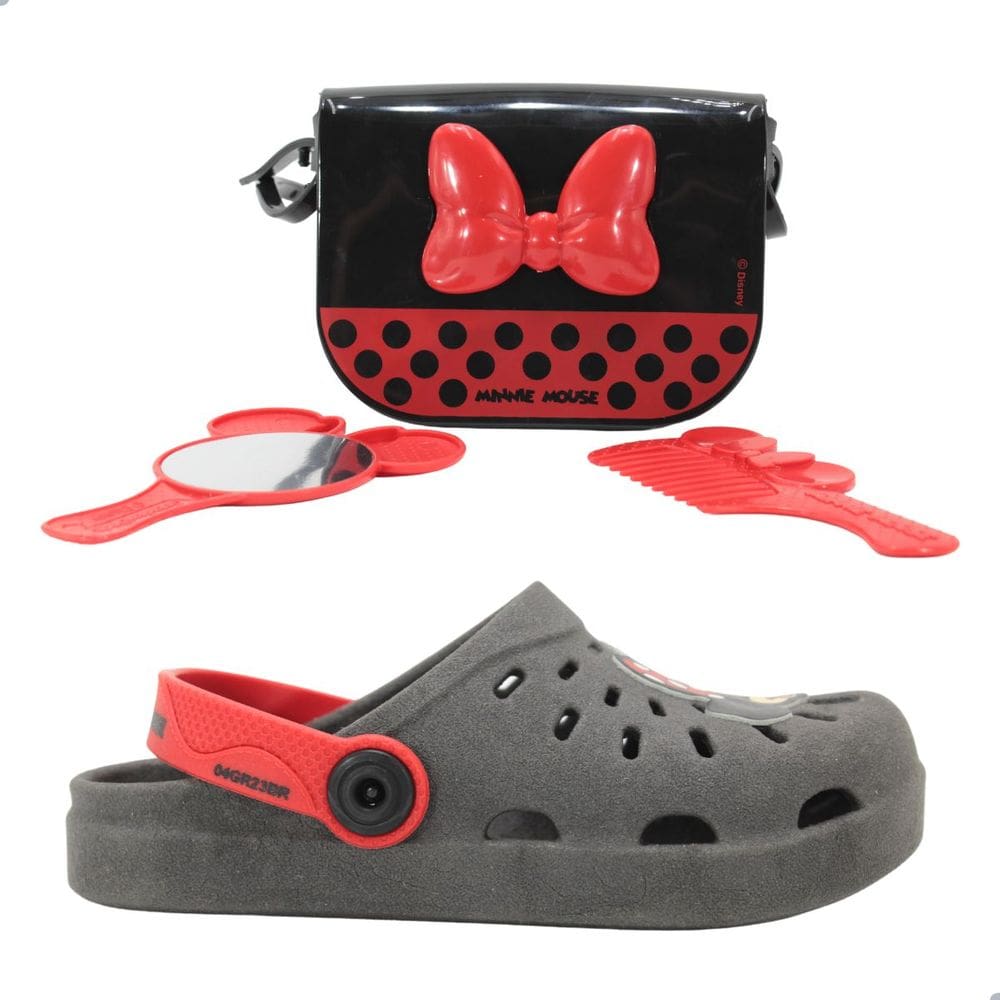 Babuch Sandália Grendene Kids Disney Beauty Bag Espelho e Pente Rosa
