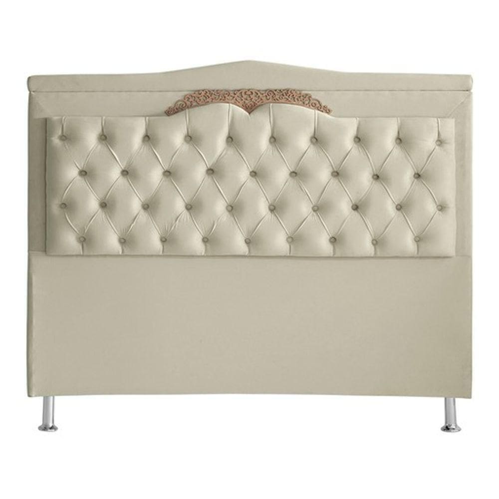 Cabeceira De Cama Box Helena Casal 140 Cm Capitonê Retro Botão Encapados Suede Porcelana Eli Móveis