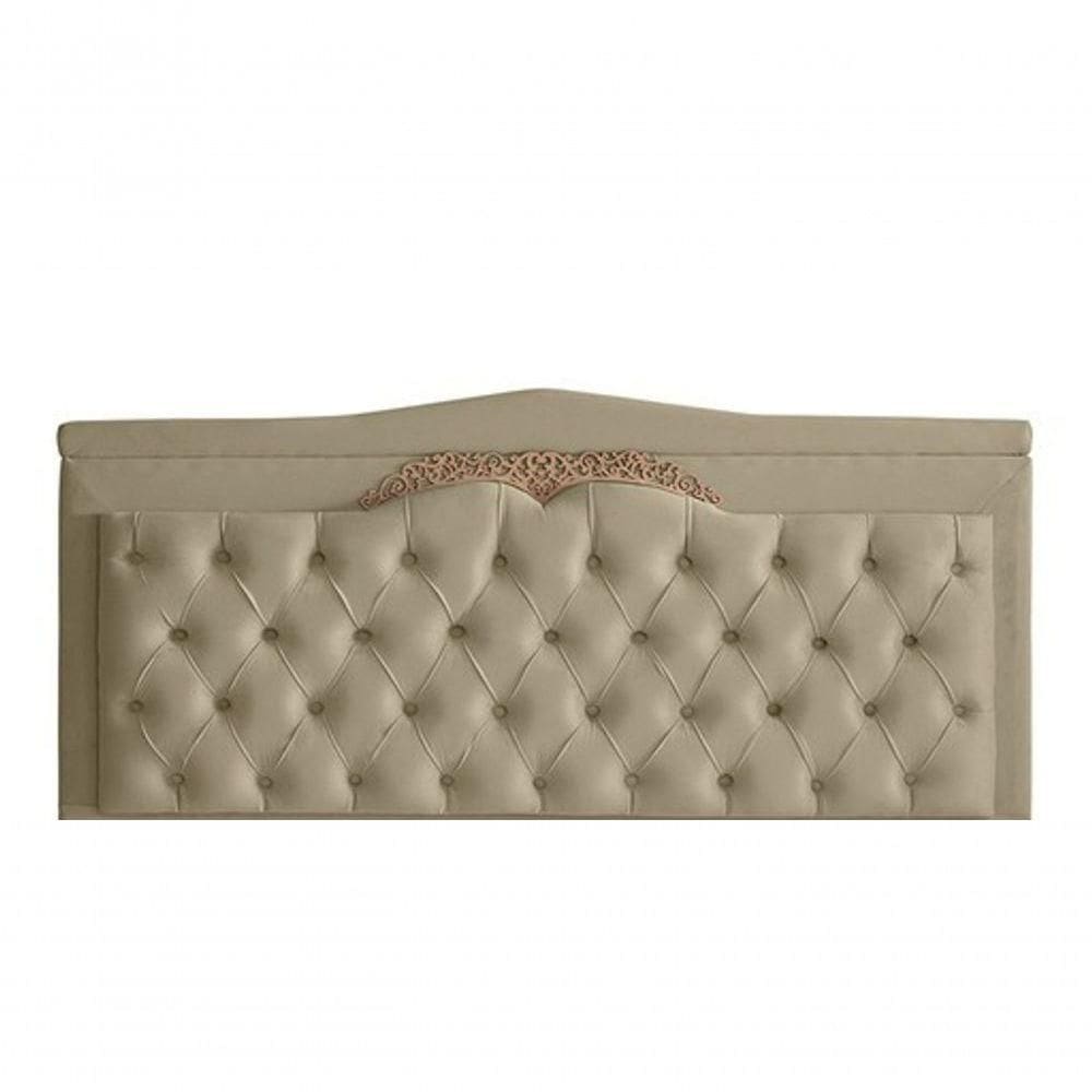 Cabeceira De Cama Box Painel Helena Casal 140 Cm Retro Capitonê Botão Encapados Suede Bege Eli Móveis