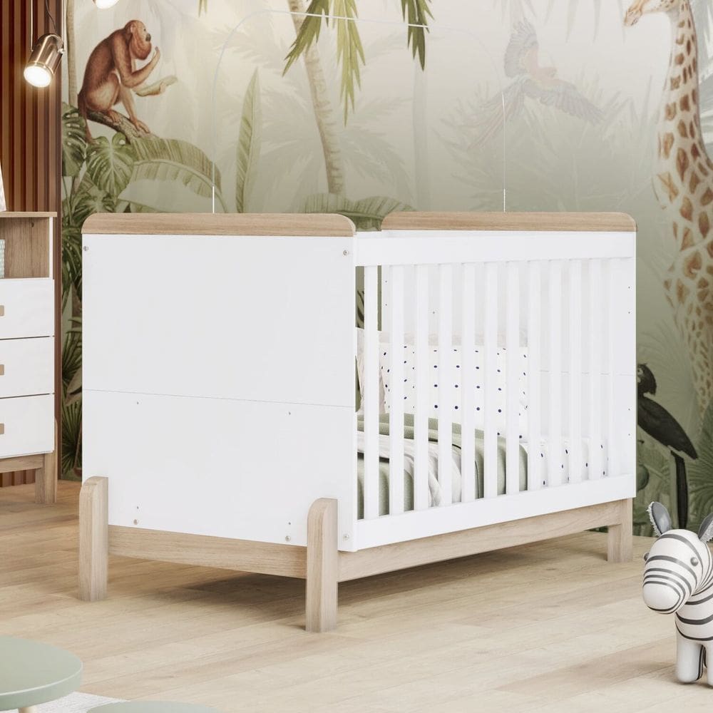 Berço Mini Cama 2 em 1 Ternura Branco/Jequitibá