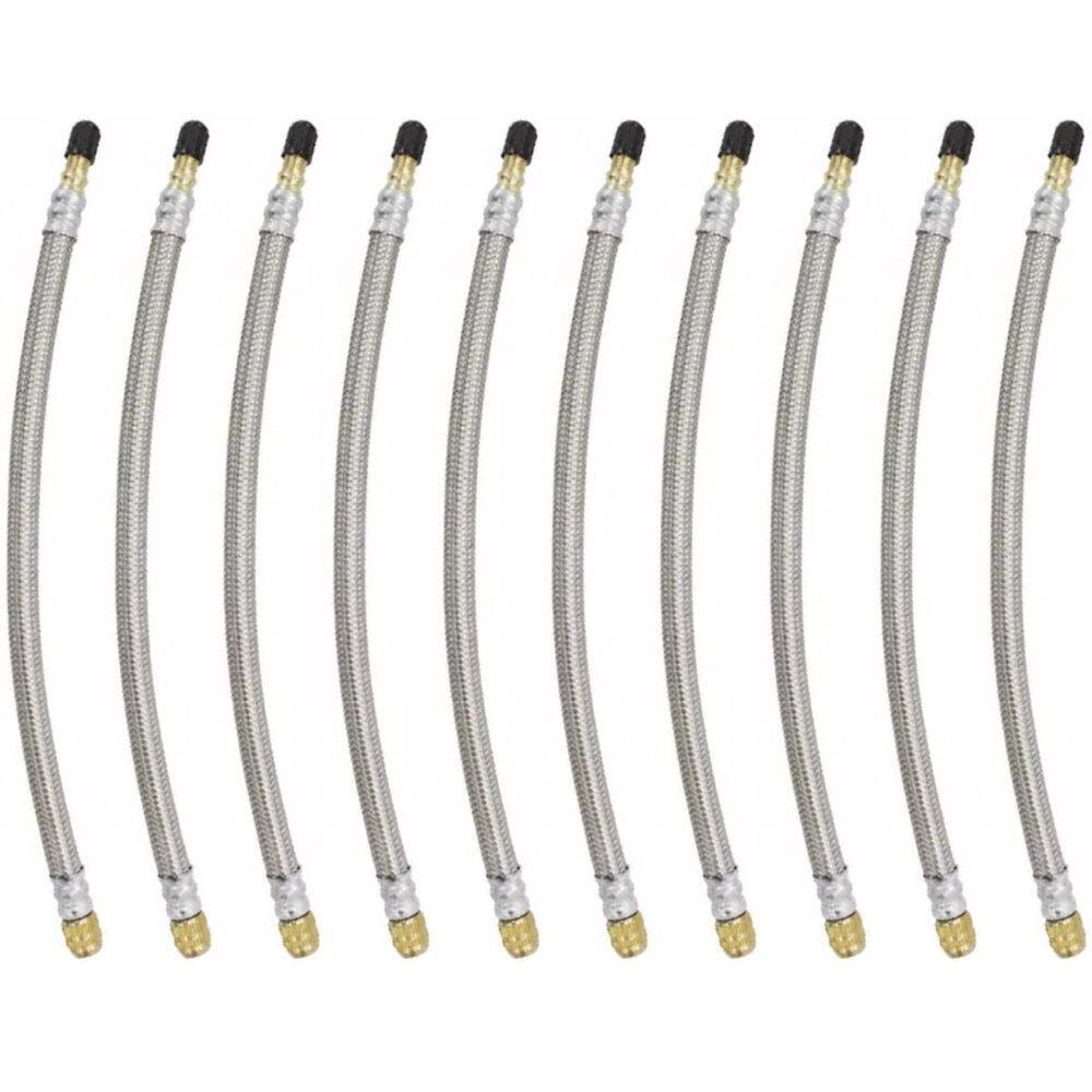 10 Prolongador Extensão Flexível Malha de Aço 270mm Bico De Roda
