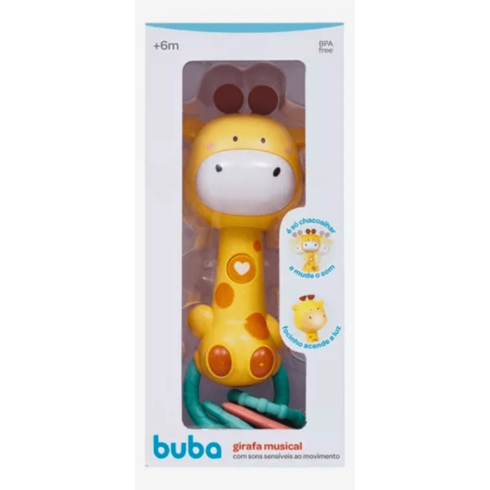 Girafa Musical Buba Sensível Ao Movimento Bpa Free 6M+ Com Luz