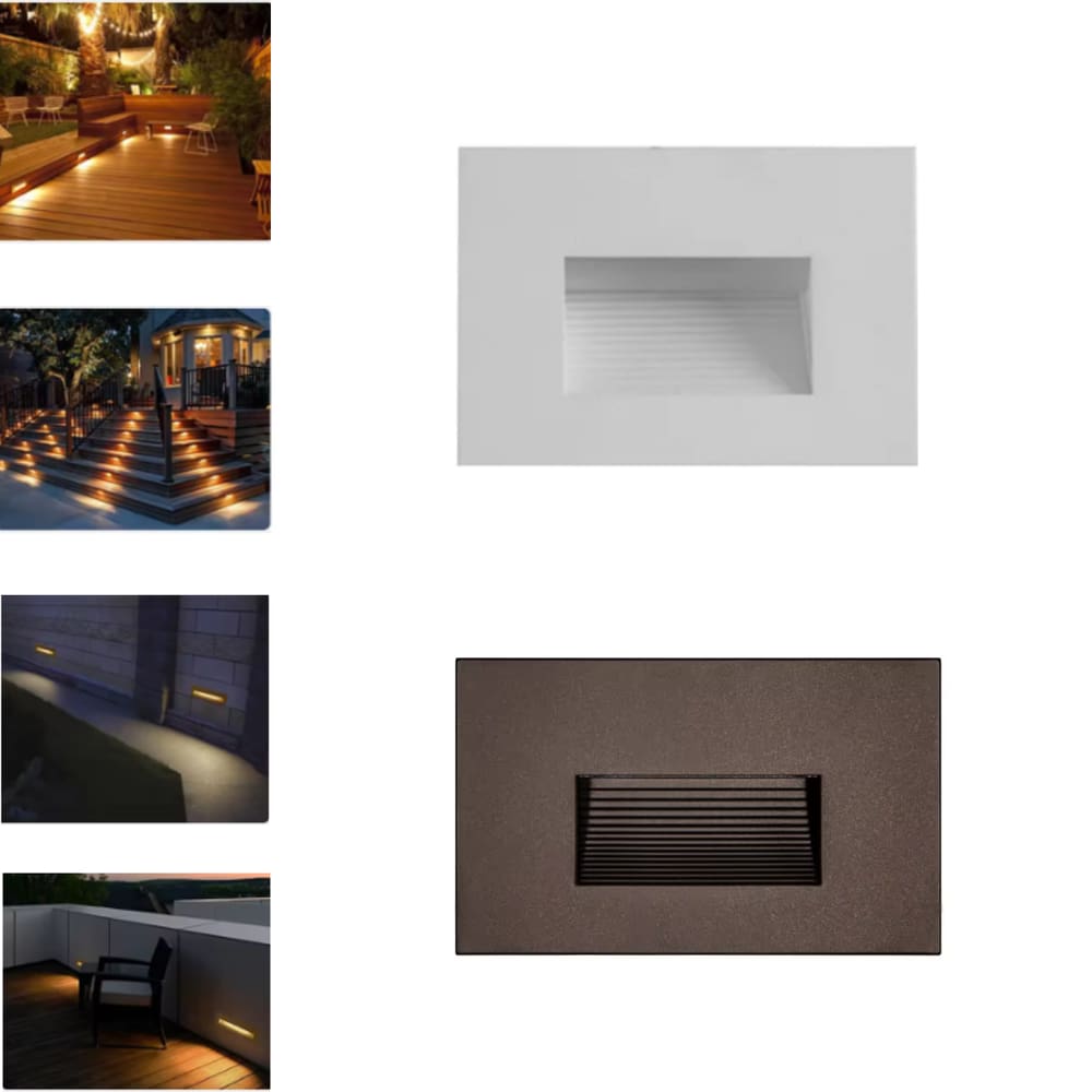 6 Balizadores Leds De Embutir Em Paredes E Escadas 2W Padrão 4x2 Deitada Luz Branco Quente