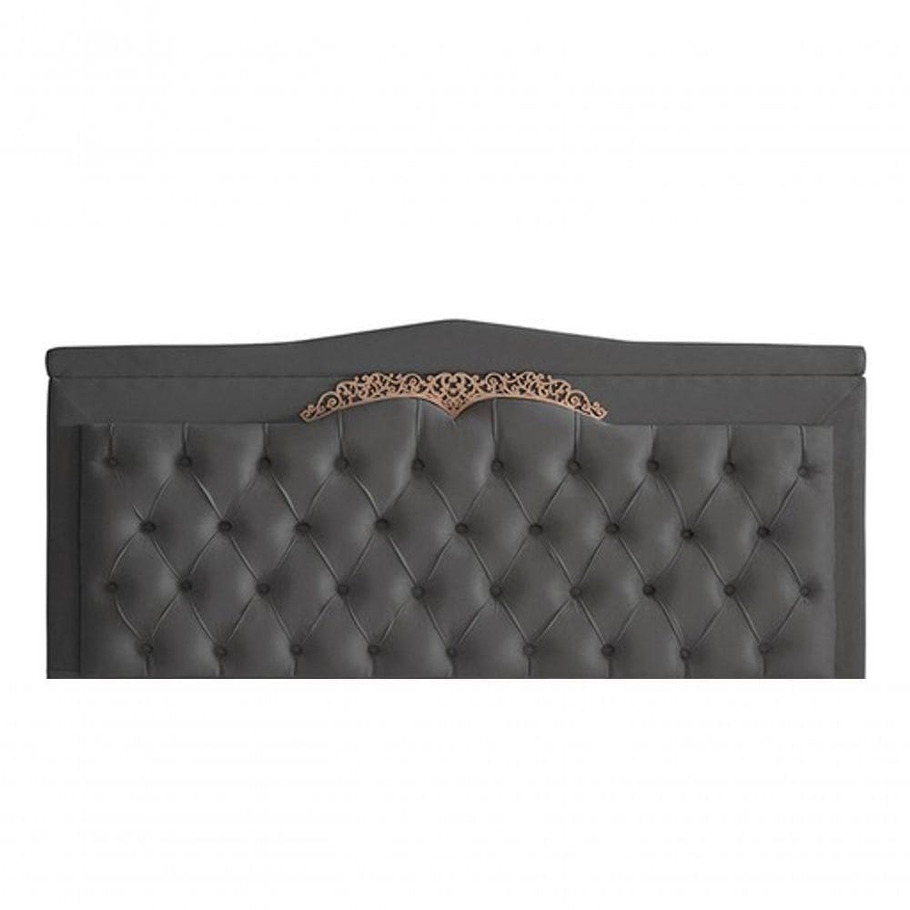 Cabeceira De Cama Box Painel Helena Casal 140 Cm Retro Capitonê Botão Encapados Suede Grafite Eli Móveis