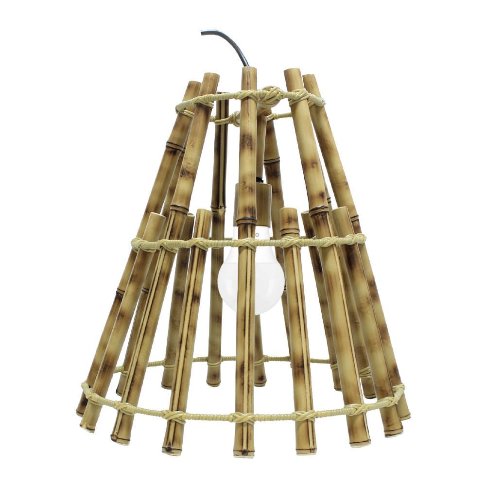 Luminária Pendente de Bambu para Pergolado Área Gourmet e Varanda Tamanho Grande