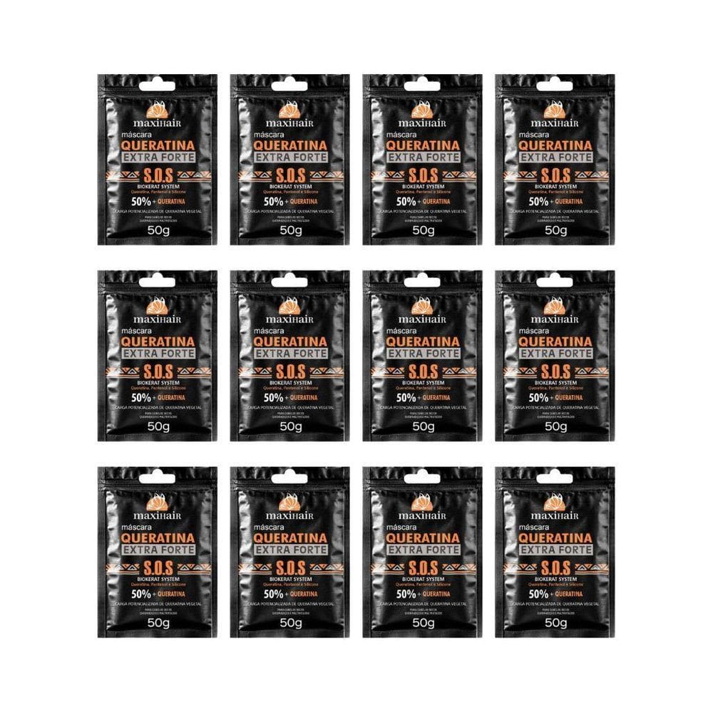 Sache Maxihair 50G Queratina Extra Forte - Kit Com 12Un