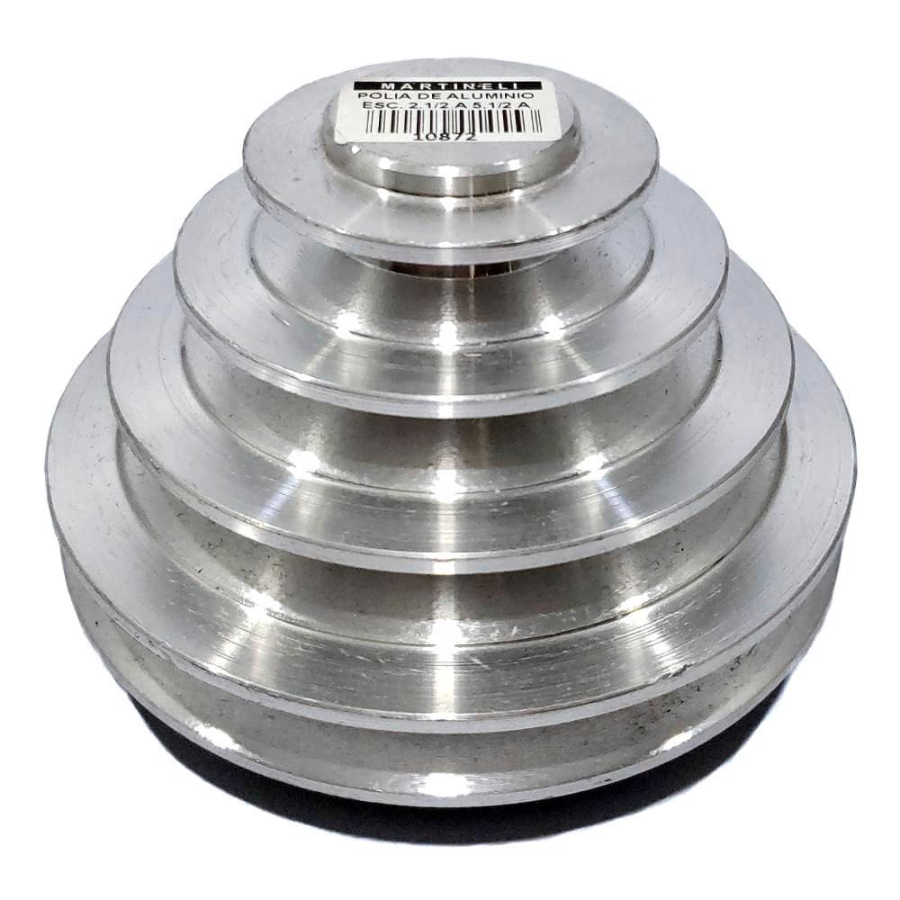 Polia de Aluminío Escalonada para Transmição 4 Canais de 65mm à 140mm - Alucal PAE65-140A1