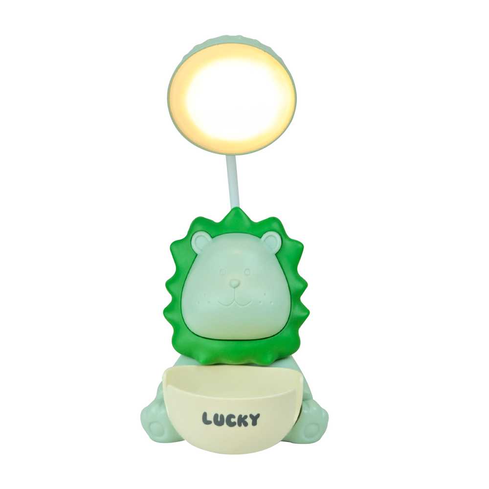 Luminária De Mesa Divertida Com Apontador Formato Leão Usb