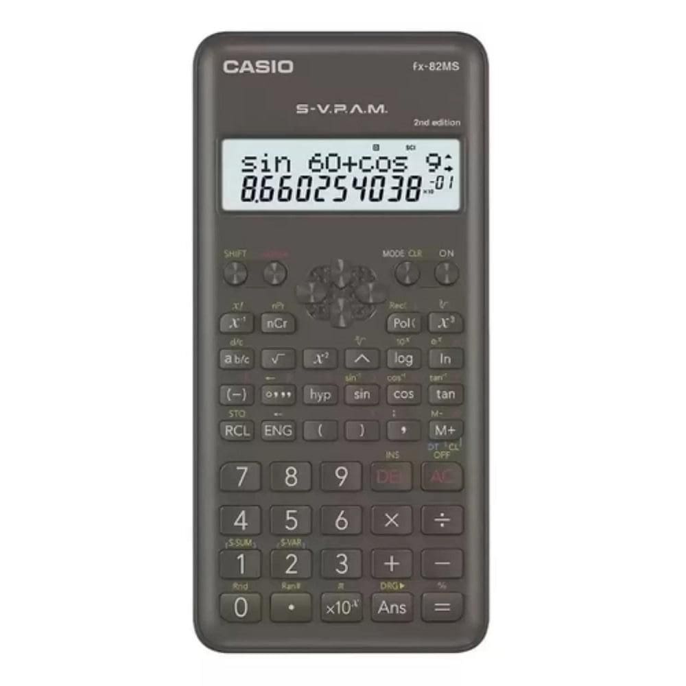 Calculadora Científica, Preta, Visor de 2 Linhas com 10 Dígitos, 240 funções, FX-82MS-2-W4-DH, CASIO  CASIO