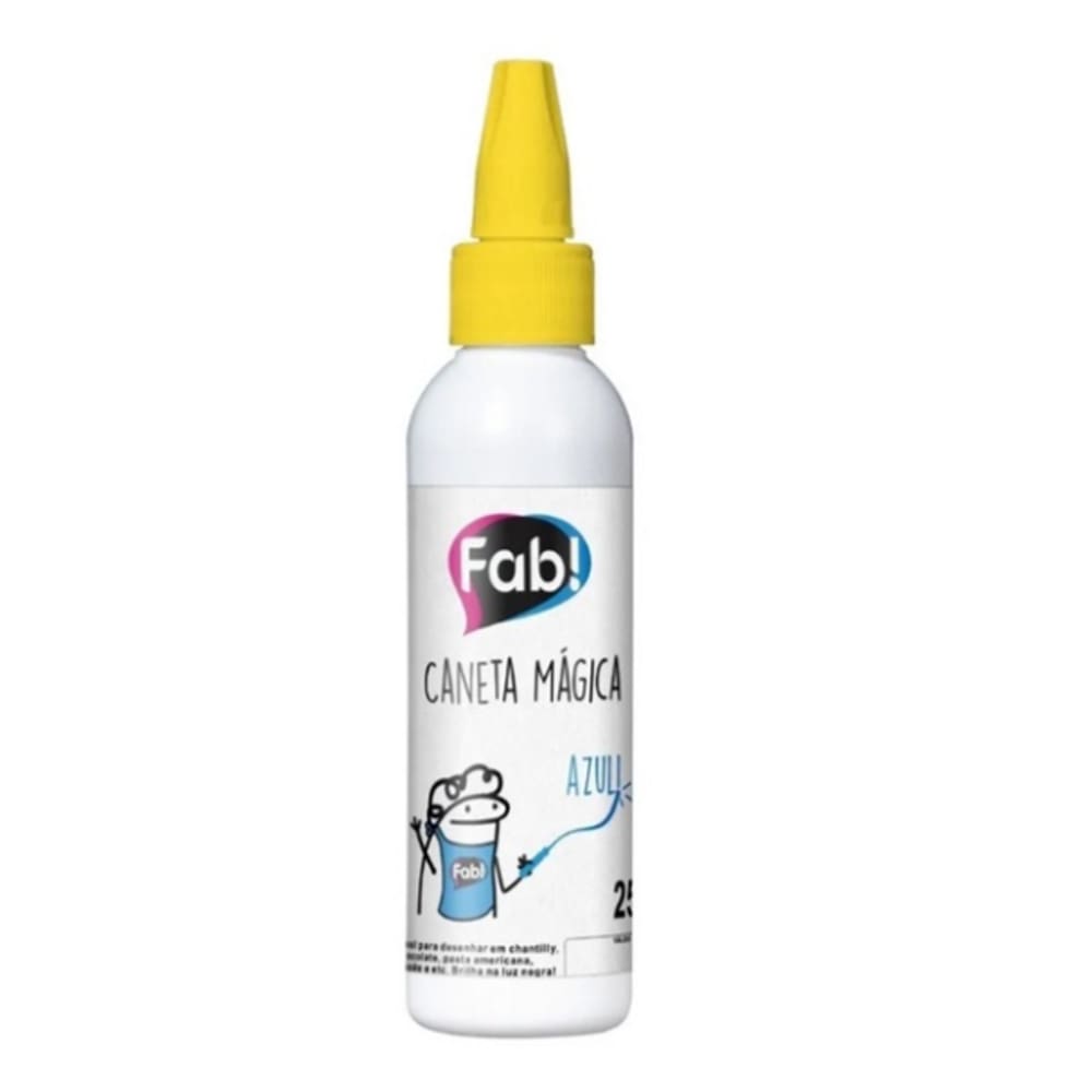Caneta Mágica Alimentícia Fab 60g Azul Neon (Brilha na Luz Negra)