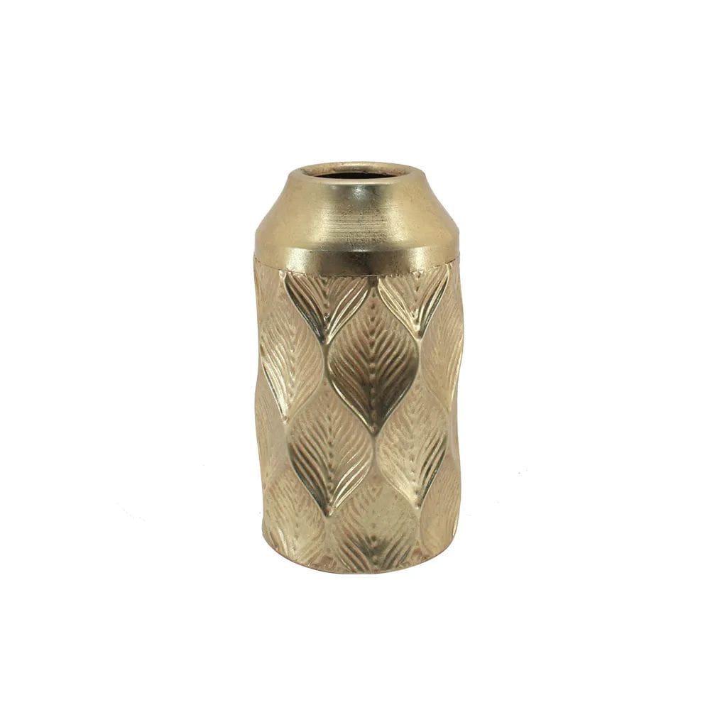 Vaso Decorativo de Chão Rústico Metal Dourado 35cm CR0172 BTC